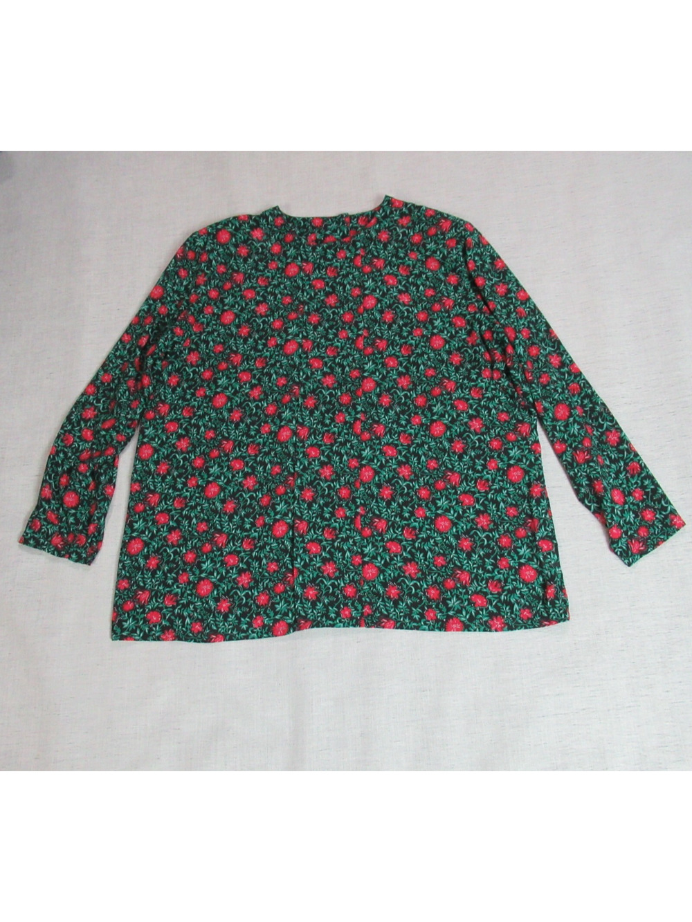 VINTAGE Country Sophisticates Pendleton Blouse Women 20W Green Floral Grannycore